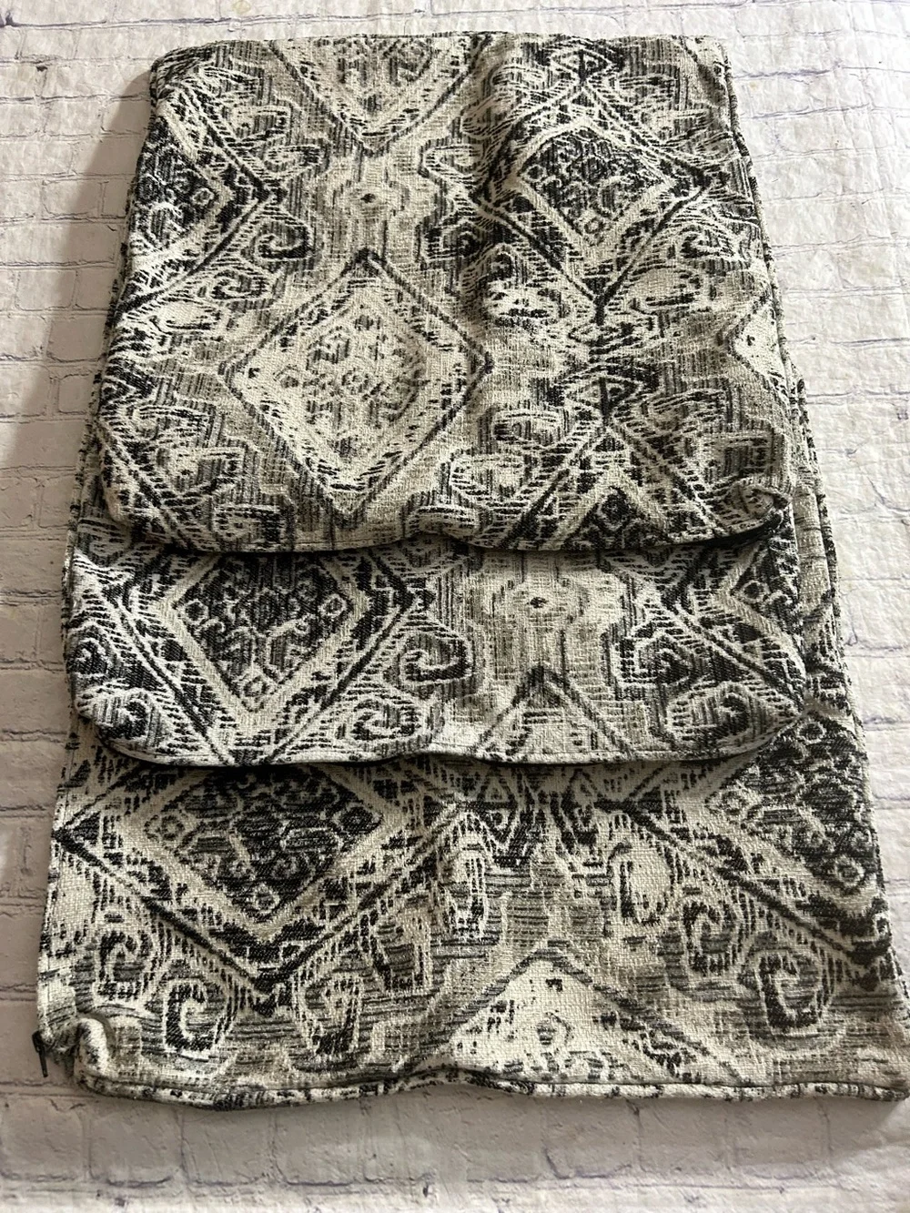 TAPESTRY STYLE BLACK/GREY/BEIGE (3) Upholstery PILLOWS AZTEC/BOHO/SOUTHWESTERN